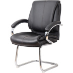 Конференц-кресло Комус Мебель (Easy Chair) 516 чёрное (экокожа,металл хромированный)